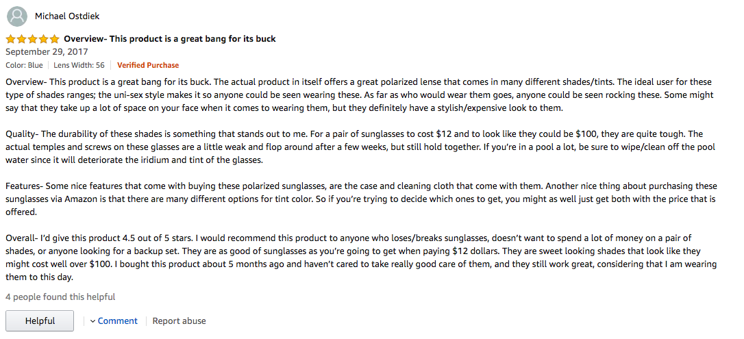 Amazon sunglasses review