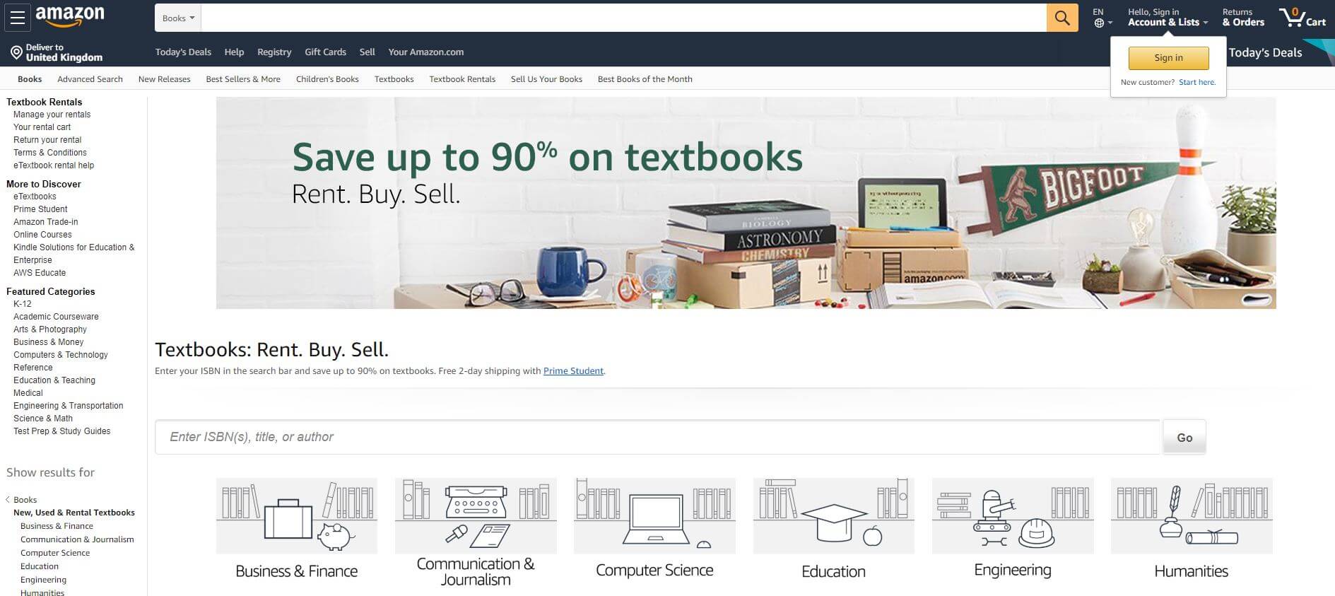 amazon selling textbooks
